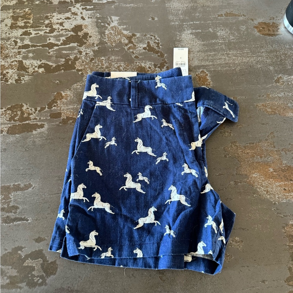 LOFT Blue and White Dynamic Print Shorts